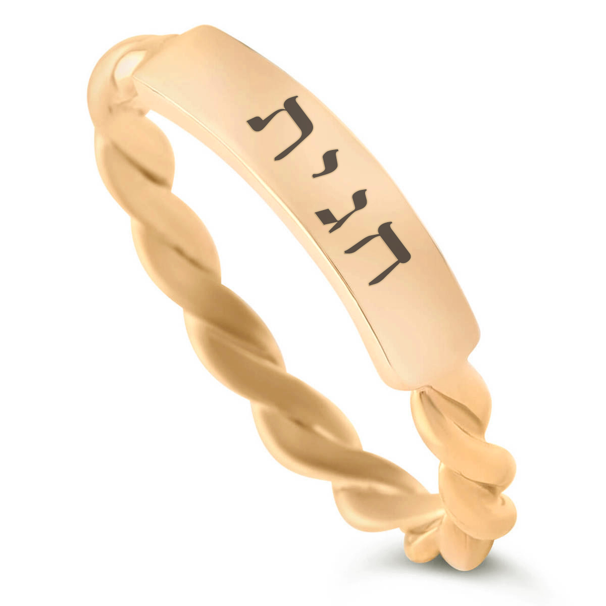 טבעת חותם חריטה מזהב 14K