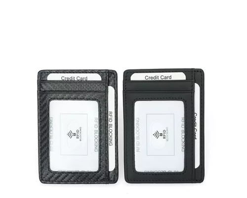 ארנק כרטיסים דק לגבר דגם שחור קרבון RFID
