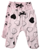 זוג מכנסיים ארוכים עם רגליות לתינוק 100% כותנה מידה 0-3 - דובי/לבבות