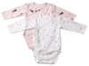 זוג בגדי גוף מעטפת לתינוק עם שרוול ארוך 100% כותנה במידה 0-3 - באני