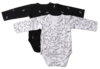 זוג בגדי גוף מעטפת לתינוק עם שרוול ארוך 100% כותנה במידה 0-3 - שארק
