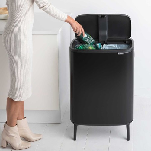 BO טאץ פח הפרדה 30+30 ליטר שחור מט Brabantia 