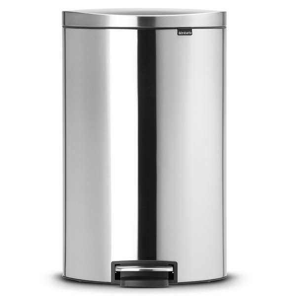 פח פדל אובלי 40 ליטר גב שטוח, נירוסטה מאט Brabantia FPP
