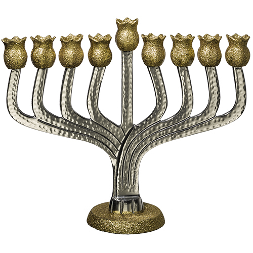 חנוכיה אלומיניום מרוקע 