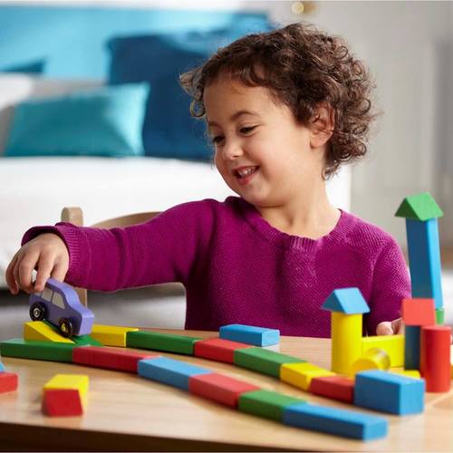 סט 100 קוביות מעץ איכותי - צבעוני MELISSA&DOUG