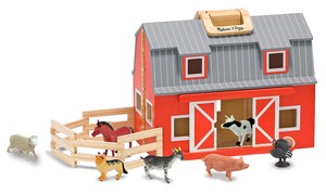 אסם עץ נפתח + 7 דמויות חיות מפלסטיק ואביזרים נוספים