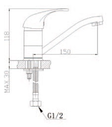 ברז פרח פיה קצרה  Colomba 2404A-0