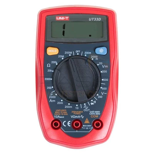 רב מודד דגם פאלם + תאורה + זמזם Uni-t 10A