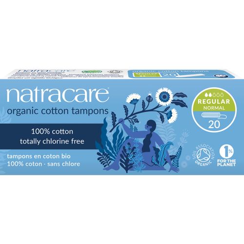טמפונים אורגניים רגולר 20 יחידות נטרהקייר Organic Tampons Regular 20ea Natracare