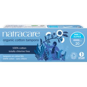 טמפונים אורגני סופר 20 יחידות נטרהקייר Organic Tampons Super 20ea Natracare