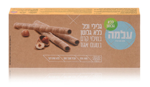 גלילי ופל ללא גלוטן במילוי קרם אגוזים