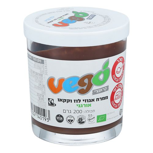 ממרח לוז וקקאו אורגני טבעוני