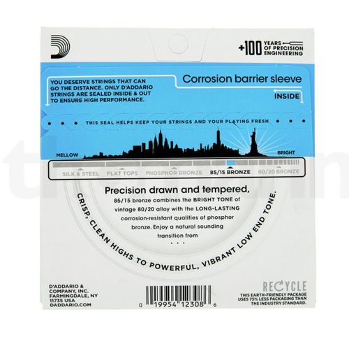 זוית נוספת D'Addario EZ910 85/15 Bronze Acoustic Guitar Strings