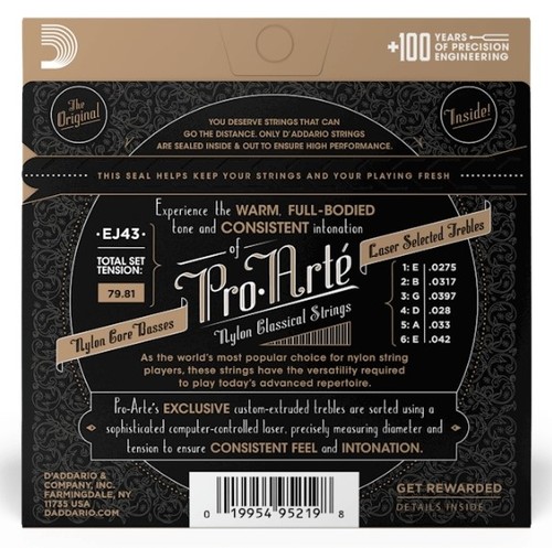 זוית נוספת D'Addario EJ43 Pro-Arte Nylon Core