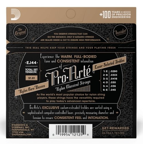 זוית נוספת D'Addario EJ44 Pro-Arte Nylon Core
