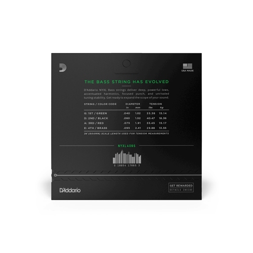 זוית נוספת D'Addario NYXL4095 Nickel Round Wound