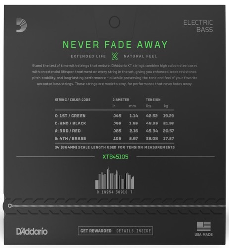 זוית נוספת D'Addario NYXL45105 Nickel Round Wound