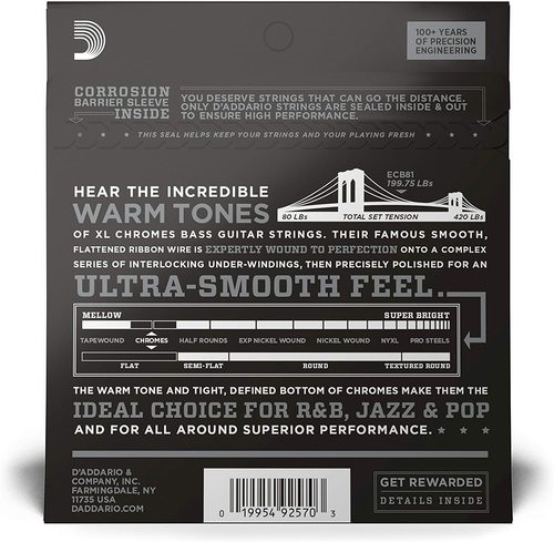 זוית נוספת D'Addario ECB81 Light Gauge Flatwound