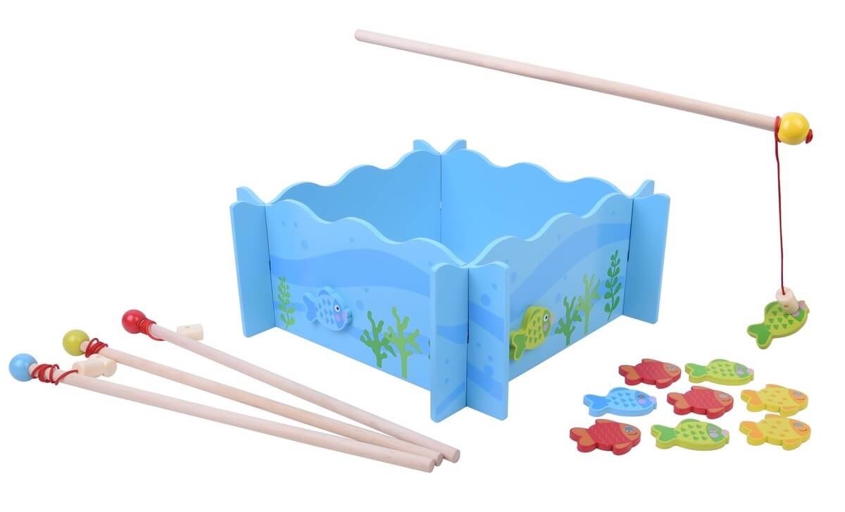 משחק דייג עם דגים וחכות מגנטיות מבית Pit Toys