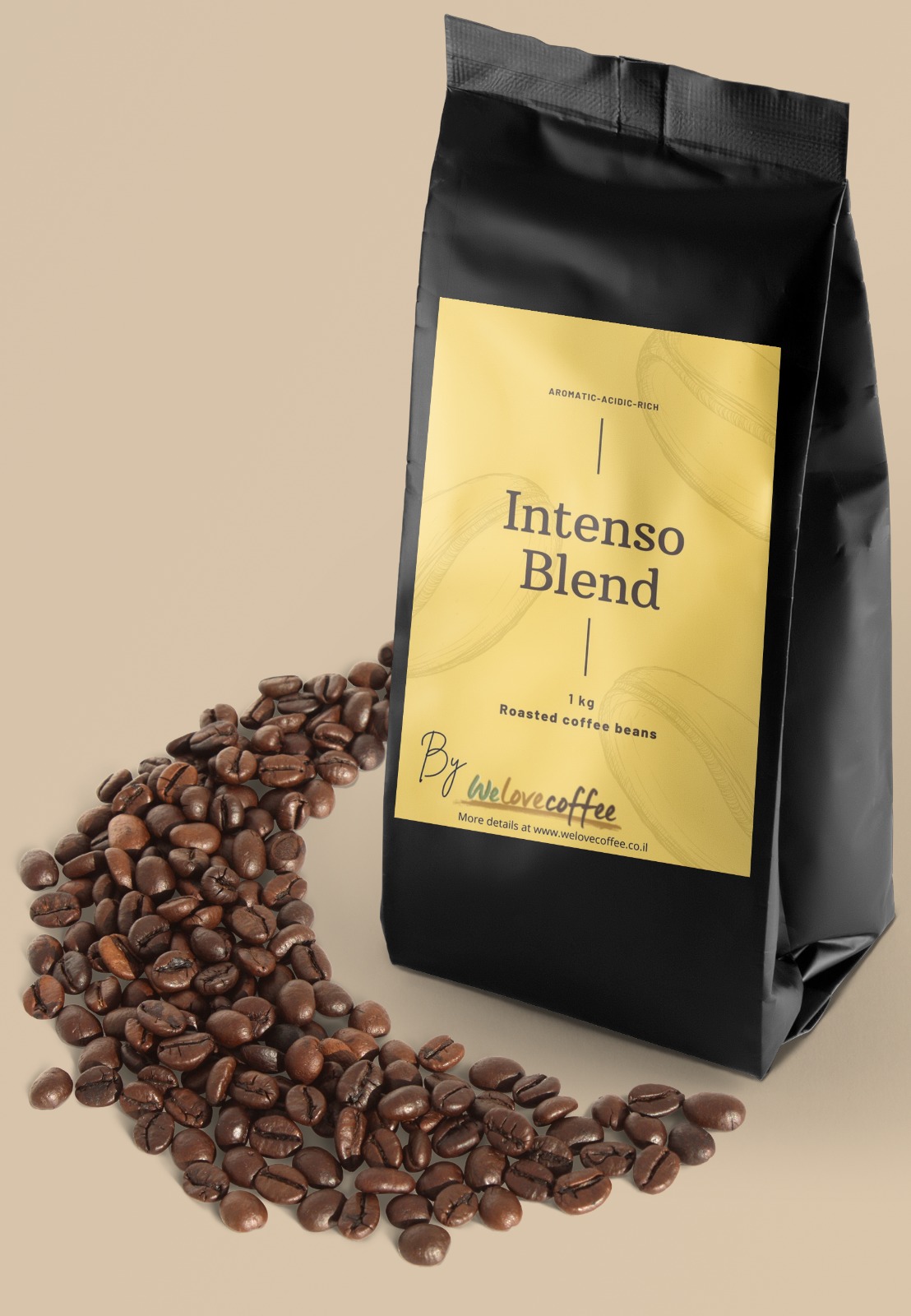 1 ק"ג פולי קפה תערובת INTENSO 