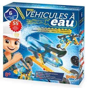 ערכת לבניית 6 כלי תחבורה מונעים בלחץ מים 55 חלקים