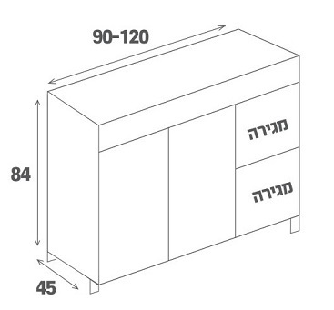 ארון אמבטיה פורמייקה דגם אורלנדו מידה 100 ס