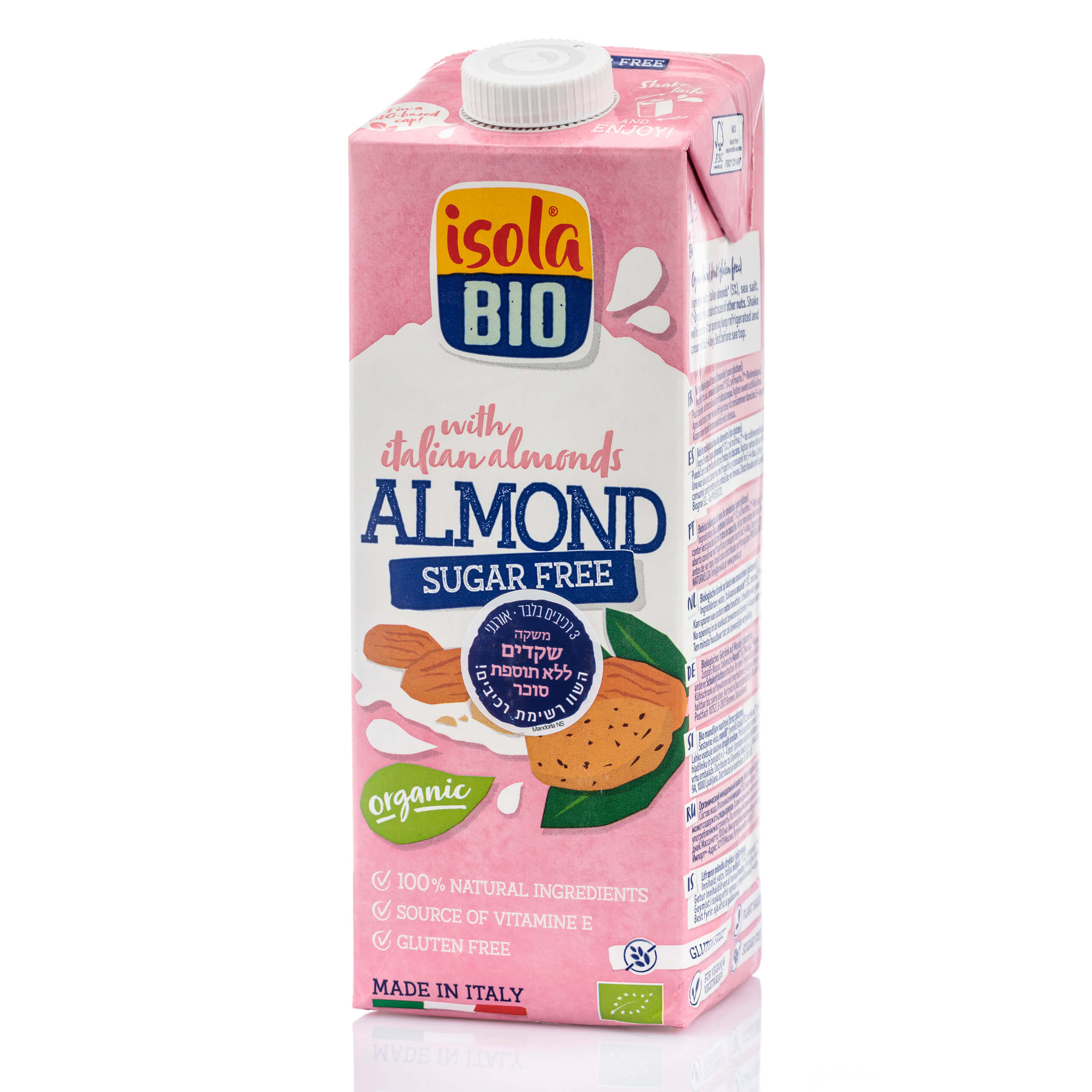 משקה שקדים אורגני ללא תוספת סוכר 1 ליטר  Isola Bio- אסוף בלבד