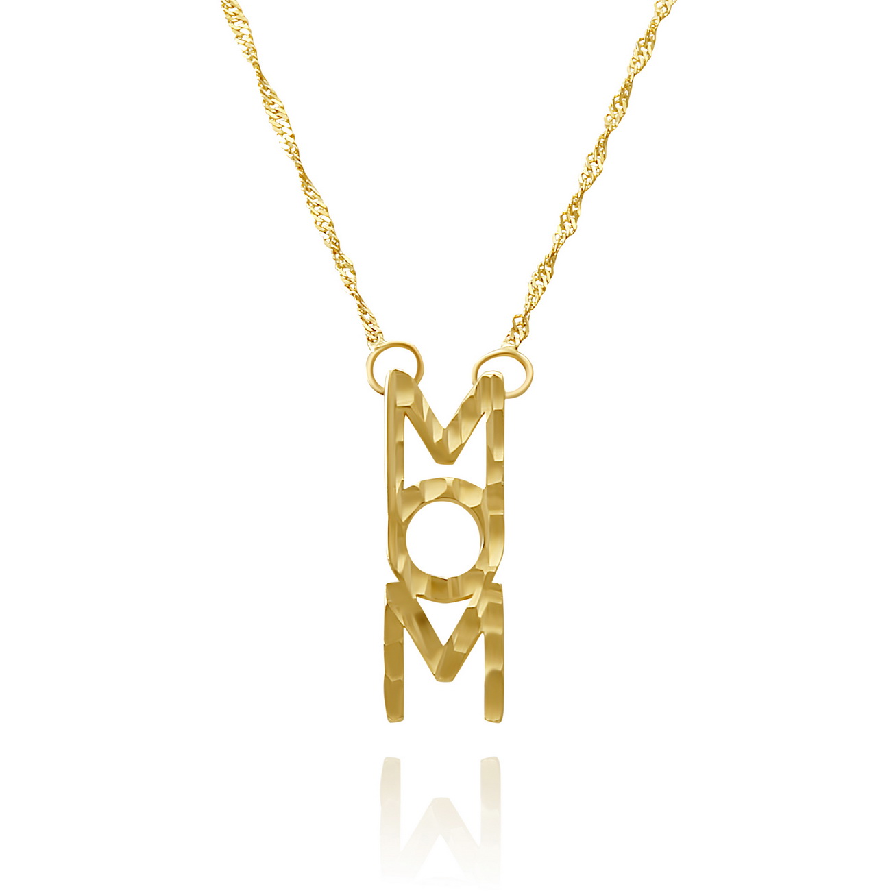 שרשרת ותליון MOM זהב 14K