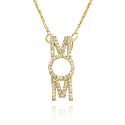 שרשרת ותליון MOM מזהב 14K