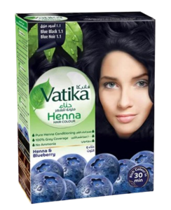 אבקת צבע לשיער | על בסיס חינה שחור כהה | וטיקה | Vatika