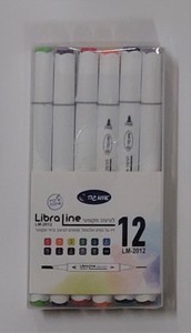 טושים דו צדדיים לעיצוב מקצועי אומגה - סט 12 גוונים