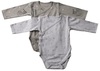 זוג בגדי גוף מעטפת לתינוק עם שרוול ארוך 100% כותנה במידה 0-3 - ירוק עצלן/אפור