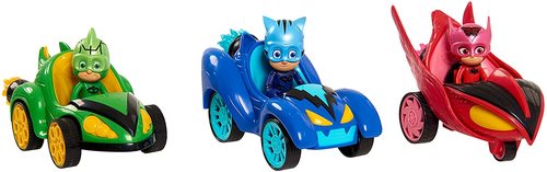 דמות משחק ילד חתול עם מסיכה כחולה ורכב פיצוץ כחול תואם 