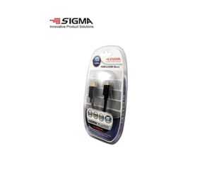 כבל HDMI mini מצופה זהב 2 מטר SIGMA בבליסטר סיגמא