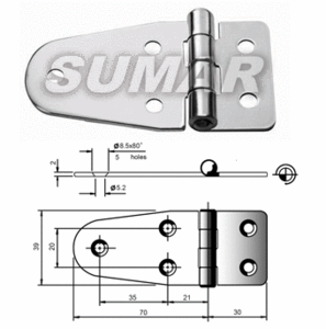 צירי ספר נירוסטה לדלת AISI 316 Sumar