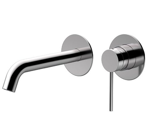 ברז קיר לכיור רחצה פיה ארוכה קבועה 305712 סדרת אייס כרום חמת