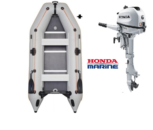 סירה מתנפחת עם מנוע ימי KOLIBRI KM330+HONDA 6HP