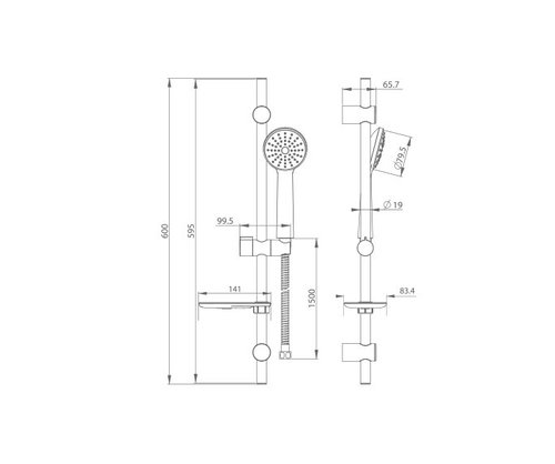 ערכה למקלחת 801693 קליר כרום חמת