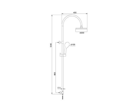 ערכת מקלחת משולבת 801755 אופוריה כרום חמת