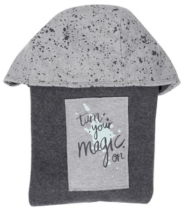 שמיכת כיסוי למנשא עם כובע - אפור מלאנג