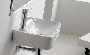 כיור מונח/ניתן לתלייה אלקנטה 43.5/29 לבן מבריק BATHCO ספרד