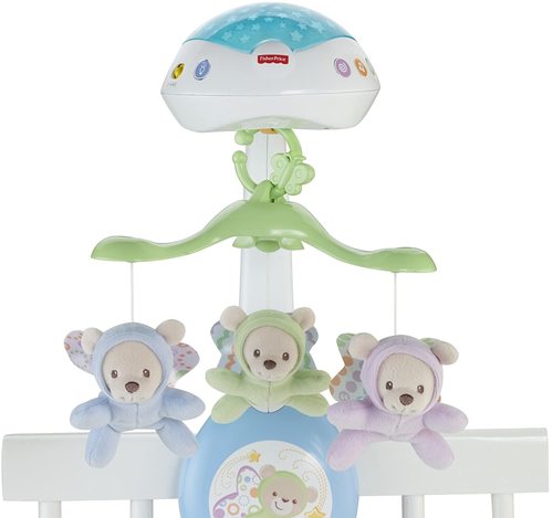 מובייל פרפרים עם שלט ומקרן תקרה פישר פרייס fisher-price 