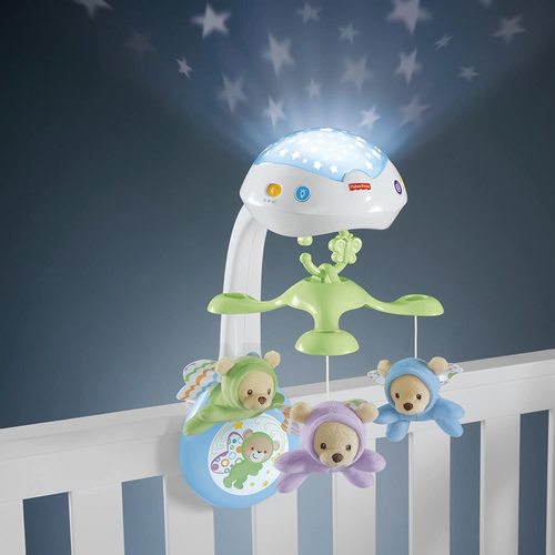 מובייל פרפרים עם שלט ומקרן תקרה פישר פרייס fisher-price 