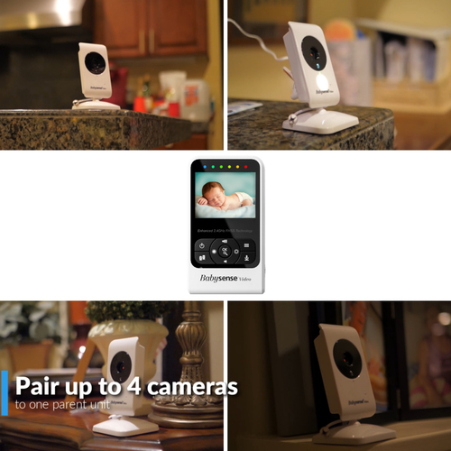 אינטרקום HD דו-כיווני לתינוק עם מצלמה, מצב ECO, מד טפמרטורה וראיית לילה דגם V24RIL