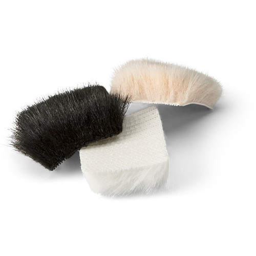 Bubblebee THE INVISIBLE LAV COVERS - FUR OUTDOOR מגני רוח פרוותיים כולל מדבקות למיקרופון דש (בצבעים שחור, לבן ובאג׳)