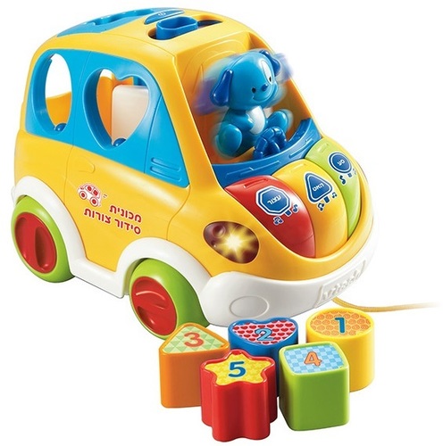 מכונית סידור צורות בעברית - בנים Vtech