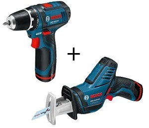 סט נטען 12V מסור חרב + מברגה + 2 סוללות BOSCH 15990DC0 1.3Ah