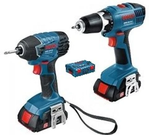 סט נטען 18V מברגה מקדחה + מברגת אימפקט/מפתח + 2 סוללות BOSCH G2K 15990 1.5Ah