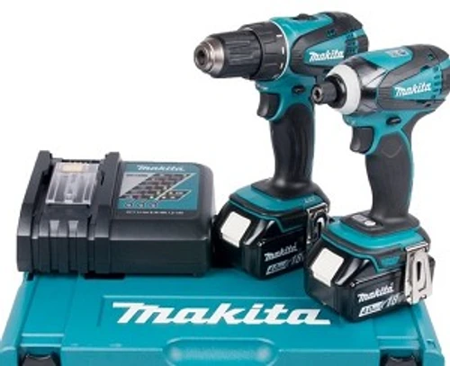 סט נטען 18V אימפקט + מברגה/מקדחה + 2 סוללות MAKITA DLX2246MX1 4Ah