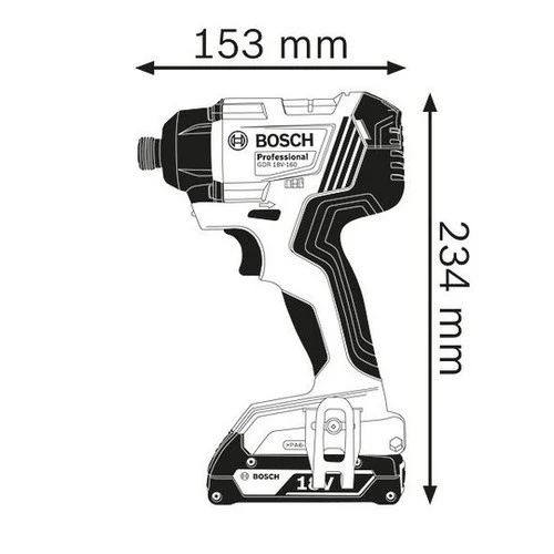 מברגה/אימפקט נטענת + 2 סוללות BOSCH GDR 180-LI 3Ah